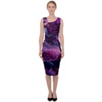 Landscape Landscape Painting Purple Purple Trees Sleeveless Pencil Dress