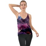 Landscape Landscape Painting Purple Purple Trees Chiffon Cami