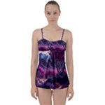 Landscape Landscape Painting Purple Purple Trees Babydoll Tankini Set