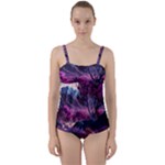 Landscape Landscape Painting Purple Purple Trees Twist Front Tankini Set