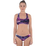 Landscape Landscape Painting Purple Purple Trees Cross Back Hipster Bikini Set