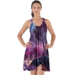 Landscape Landscape Painting Purple Purple Trees Show Some Back Chiffon Dress