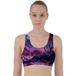 Landscape Landscape Painting Purple Purple Trees Back Weave Sports Bra