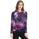 Landscape Landscape Painting Purple Purple Trees Women s Long Sleeve Rash Guard