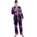 Landscape Landscape Painting Purple Purple Trees Men s Long Sleeve Satin Pajamas Set