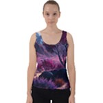 Landscape Landscape Painting Purple Purple Trees Velvet Tank Top