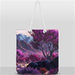 Landscape Landscape Painting Purple Purple Trees Full Print Rope Handle Tote (Large)