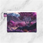 Landscape Landscape Painting Purple Purple Trees Canvas Cosmetic Bag (Medium)