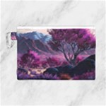 Landscape Landscape Painting Purple Purple Trees Canvas Cosmetic Bag (Large)