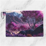 Landscape Landscape Painting Purple Purple Trees Canvas Cosmetic Bag (XL)