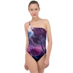 Landscape Landscape Painting Purple Purple Trees Classic One Shoulder Swimsuit