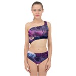 Landscape Landscape Painting Purple Purple Trees Spliced Up Two Piece Swimsuit