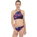 Landscape Landscape Painting Purple Purple Trees Racer Front Bikini Set