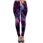 Landscape Landscape Painting Purple Purple Trees Lightweight Velour Leggings