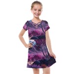 Landscape Landscape Painting Purple Purple Trees Kids  Cross Web Dress