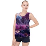 Landscape Landscape Painting Purple Purple Trees Bubble Hem Chiffon Tank Top