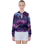 Landscape Landscape Painting Purple Purple Trees Women s Tie Up Sweat