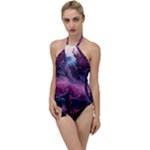 Landscape Landscape Painting Purple Purple Trees Go with the Flow One Piece Swimsuit