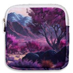 Landscape Landscape Painting Purple Purple Trees Mini Square Pouch