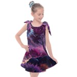 Landscape Landscape Painting Purple Purple Trees Kids  Tie Up Tunic Dress