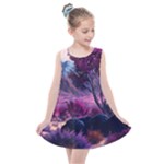 Landscape Landscape Painting Purple Purple Trees Kids  Summer Dress