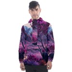 Landscape Landscape Painting Purple Purple Trees Men s Front Pocket Pullover Windbreaker