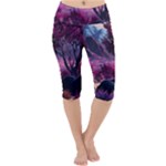 Landscape Landscape Painting Purple Purple Trees Lightweight Velour Cropped Yoga Leggings