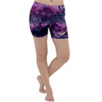 Landscape Landscape Painting Purple Purple Trees Lightweight Velour Yoga Shorts