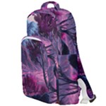 Landscape Landscape Painting Purple Purple Trees Double Compartment Backpack