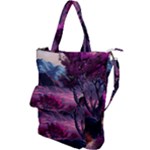 Landscape Landscape Painting Purple Purple Trees Shoulder Tote Bag