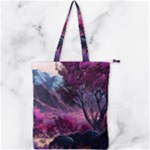 Landscape Landscape Painting Purple Purple Trees Double Zip Up Tote Bag