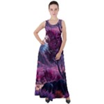 Landscape Landscape Painting Purple Purple Trees Empire Waist Velour Maxi Dress