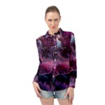 Landscape Landscape Painting Purple Purple Trees Long Sleeve Chiffon Shirt