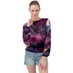 Landscape Landscape Painting Purple Purple Trees Banded Bottom Chiffon Top