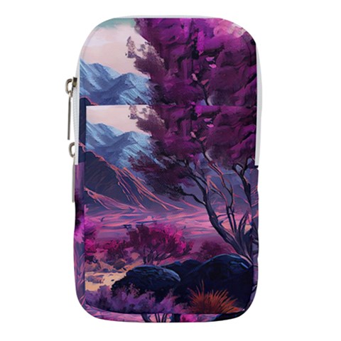 Landscape Landscape Painting Purple Purple Trees Waist Pouch (Large) from ArtsNow.com