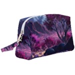 Landscape Landscape Painting Purple Purple Trees Wristlet Pouch Bag (Large)