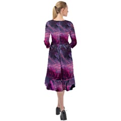 Ruffle End Midi Chiffon Dress 