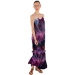 Landscape Landscape Painting Purple Purple Trees Cami Maxi Ruffle Chiffon Dress