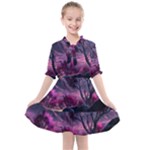 Landscape Landscape Painting Purple Purple Trees Kids  All Frills Chiffon Dress