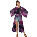 Landscape Landscape Painting Purple Purple Trees Maxi Kimono