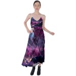 Landscape Landscape Painting Purple Purple Trees Tie Back Maxi Dress