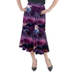 Landscape Landscape Painting Purple Purple Trees Midi Mermaid Skirt