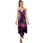 Landscape Landscape Painting Purple Purple Trees Halter Tie Back Dress 