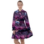 Landscape Landscape Painting Purple Purple Trees All Frills Chiffon Dress