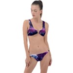 Landscape Landscape Painting Purple Purple Trees Ring Detail Crop Bikini Set