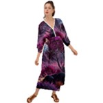 Landscape Landscape Painting Purple Purple Trees Grecian Style  Maxi Dress