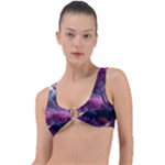 Landscape Landscape Painting Purple Purple Trees Ring Detail Bikini Top