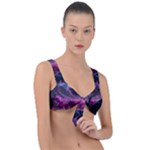 Landscape Landscape Painting Purple Purple Trees Front Tie Bikini Top