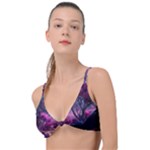 Landscape Landscape Painting Purple Purple Trees Knot Up Bikini Top