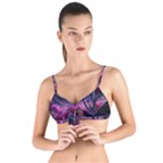 Landscape Landscape Painting Purple Purple Trees Tie Up Cut Bikini Top